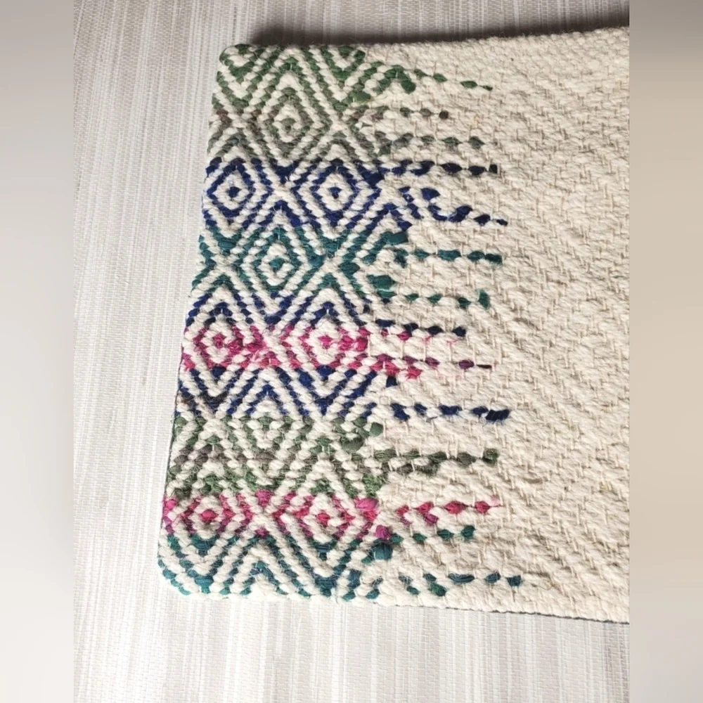 LOLOI P0282 Multi Colored Jute Wool Cotton Boho Lumbar Pillow Cover 13